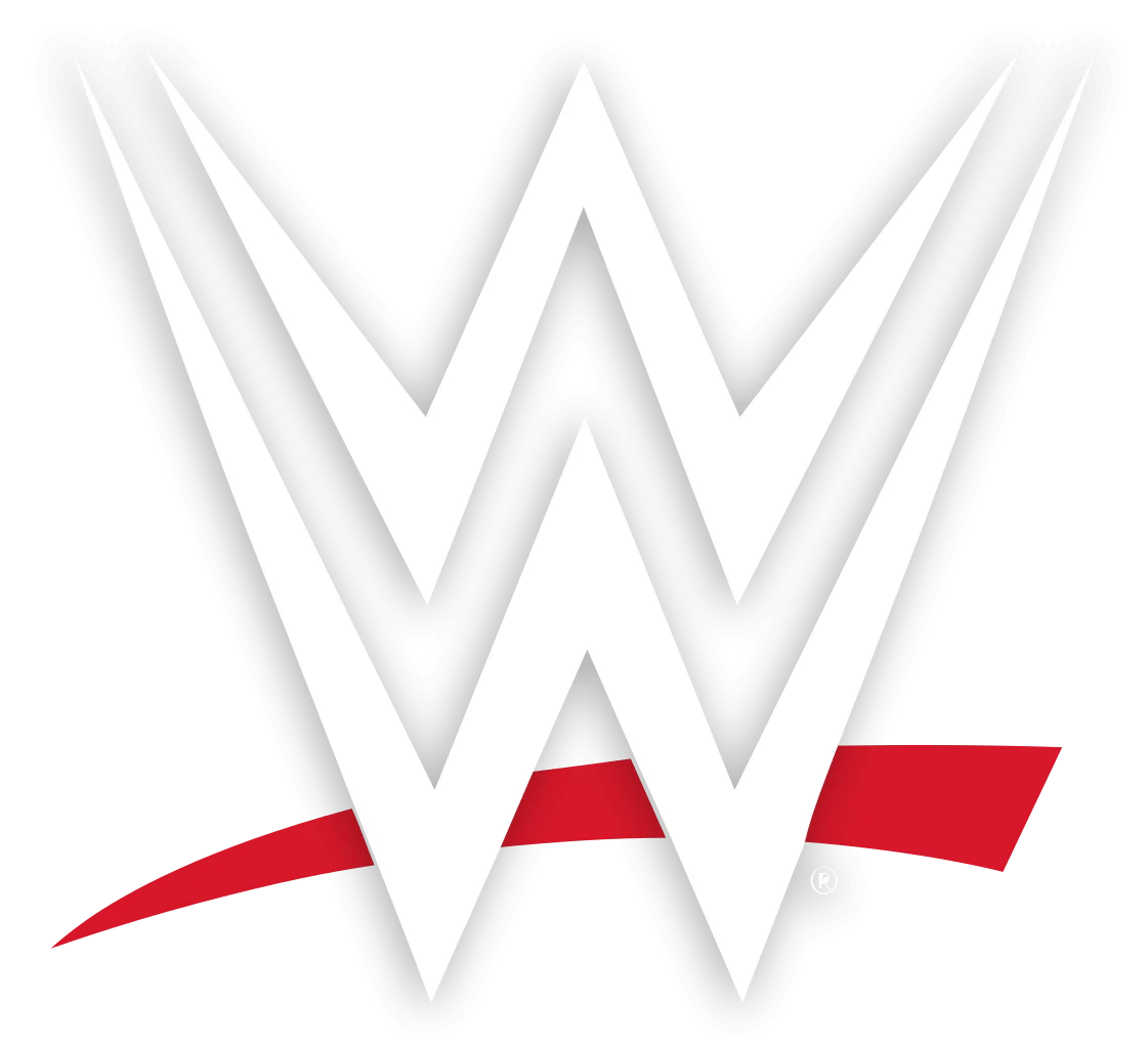 WWE logo with bold white overlapping W’s and a red underline on a transparent background.